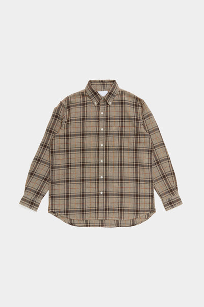 Adsum - Loose Weave Plaid Premium BD Shirt - Brown - Northern Fells