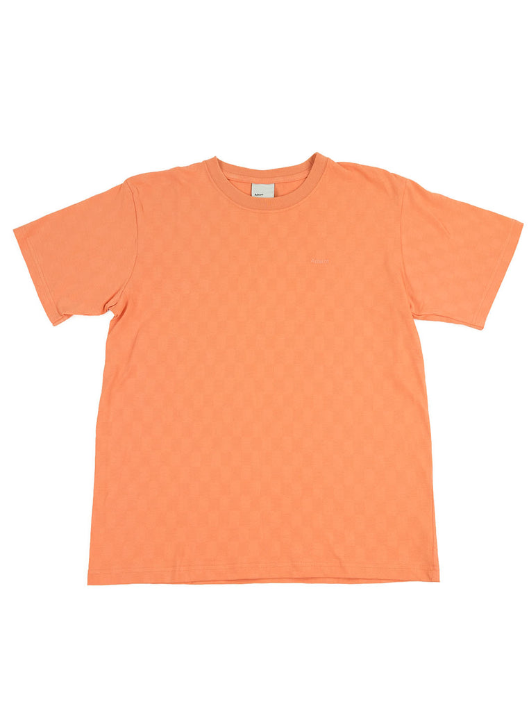 Adsum Jacquard Check Pique Tee Sherbert The Northern Fells Clothing Company Full