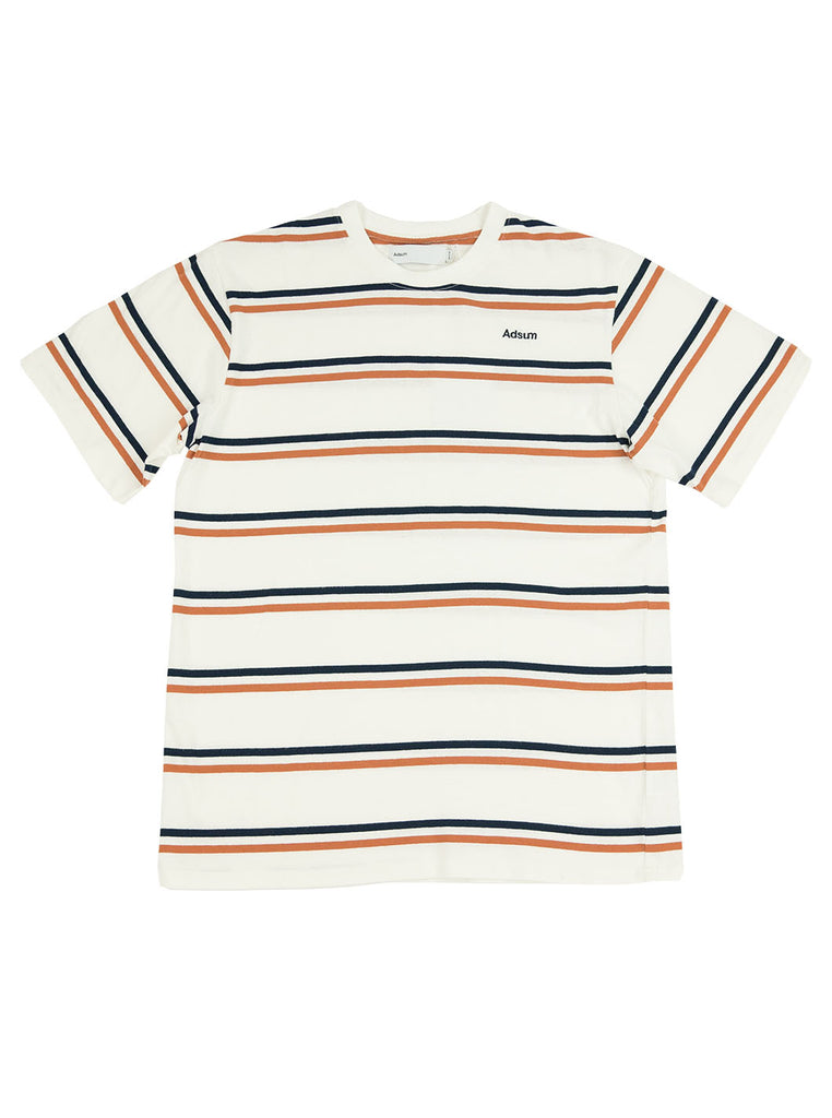 Adsum - SS Stripe Tee - Cream/ Copper/ Navy - Northern Fells