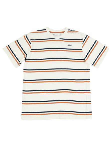 Adsum - SS Stripe Tee - Cream/ Copper/ Navy - Northern Fells