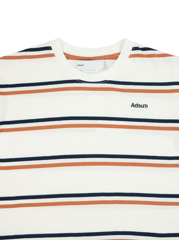 Adsum - SS Stripe Tee - Cream/ Copper/ Navy - Northern Fells
