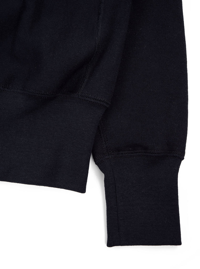 Camber Cross Knit Crew Black Made in USA The Northern Fells Clothing Company Sleeve