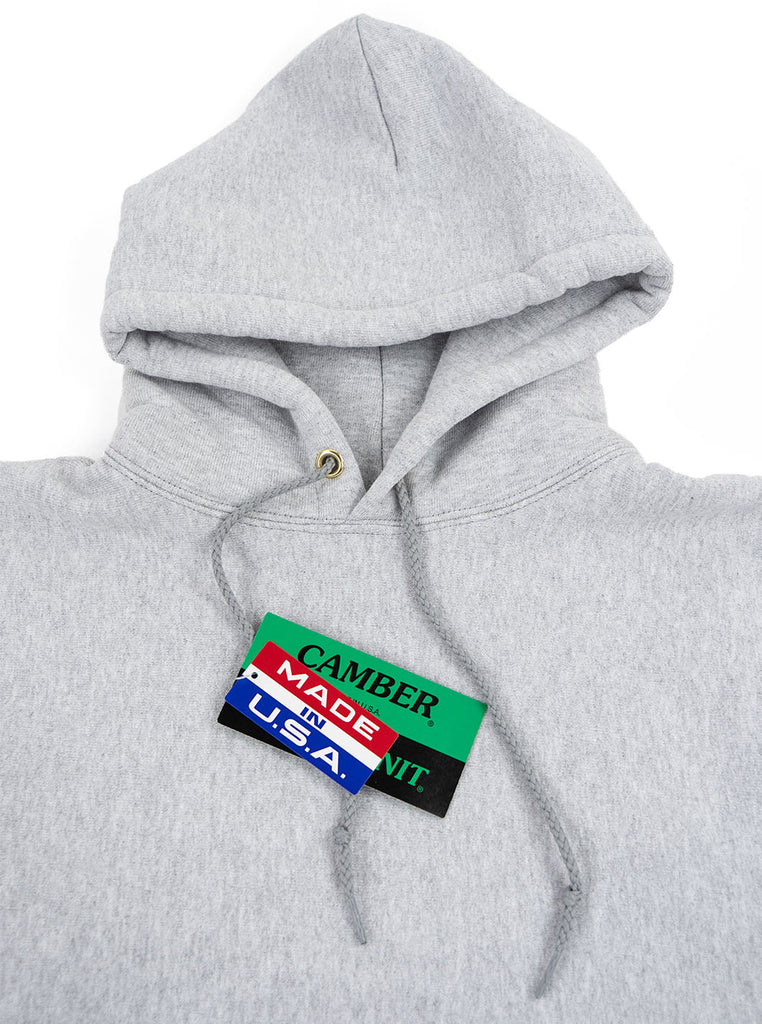 Camber Cross Knit Hoodie Grey Made in USA The Northern Fells Clothing Company Hood