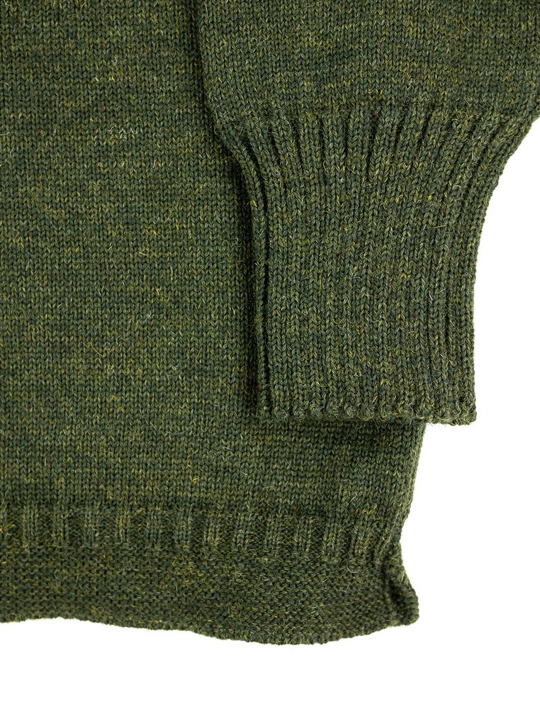 Channel Jumper Burhou Traditional Guernsey Loden Green The Northern Fells Clothing Company Cuff