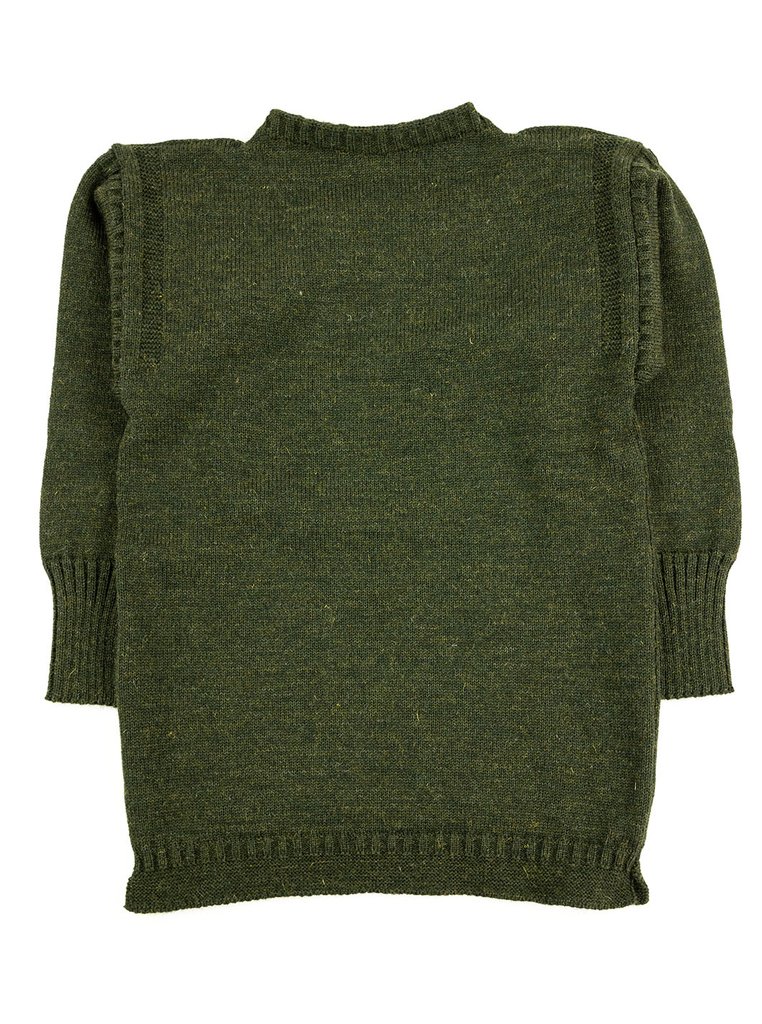 Channel Jumper Burhou Traditional Guernsey Loden Green The Northern Fells Clothing Company Full
