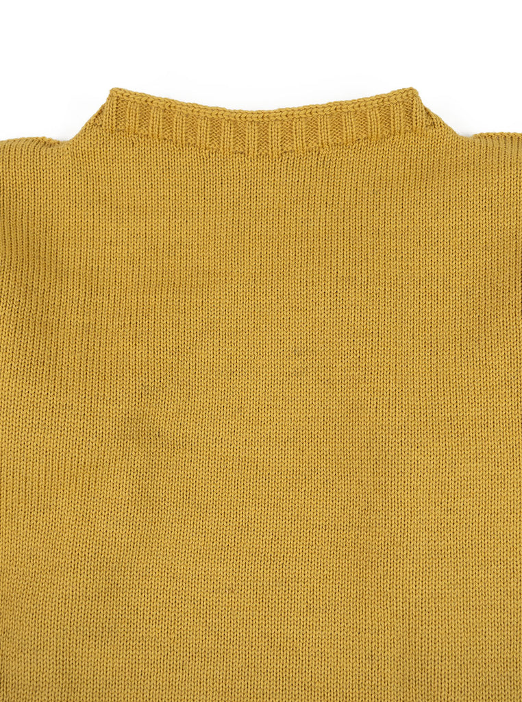 Channel Jumper Burhou Traditional Guernsey Sunflower The Northern Fells Clothing Company Neck