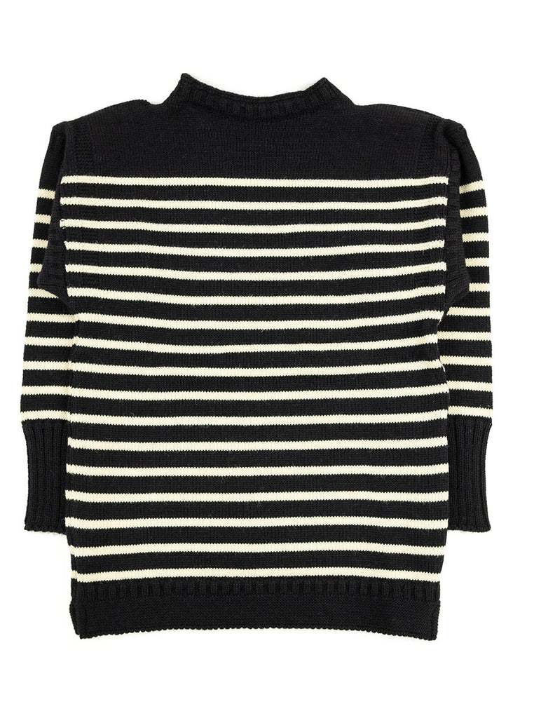 Channel Jumper Puffin Traditional Guernsey Dark Navy Aran The Northern Fells Clothing Company Full