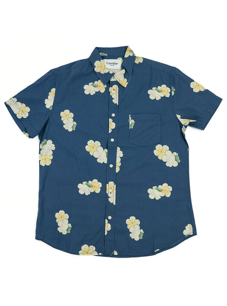 Corridor Blue Hawaiian Short Sleeve Shirt The Northern Fells Clothing Company Full