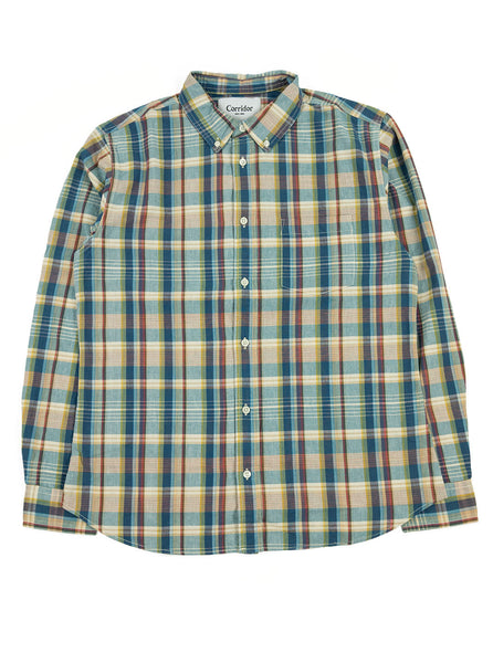 Corridor Teal Madras Shirt The Northern Fells Clothing Company Full