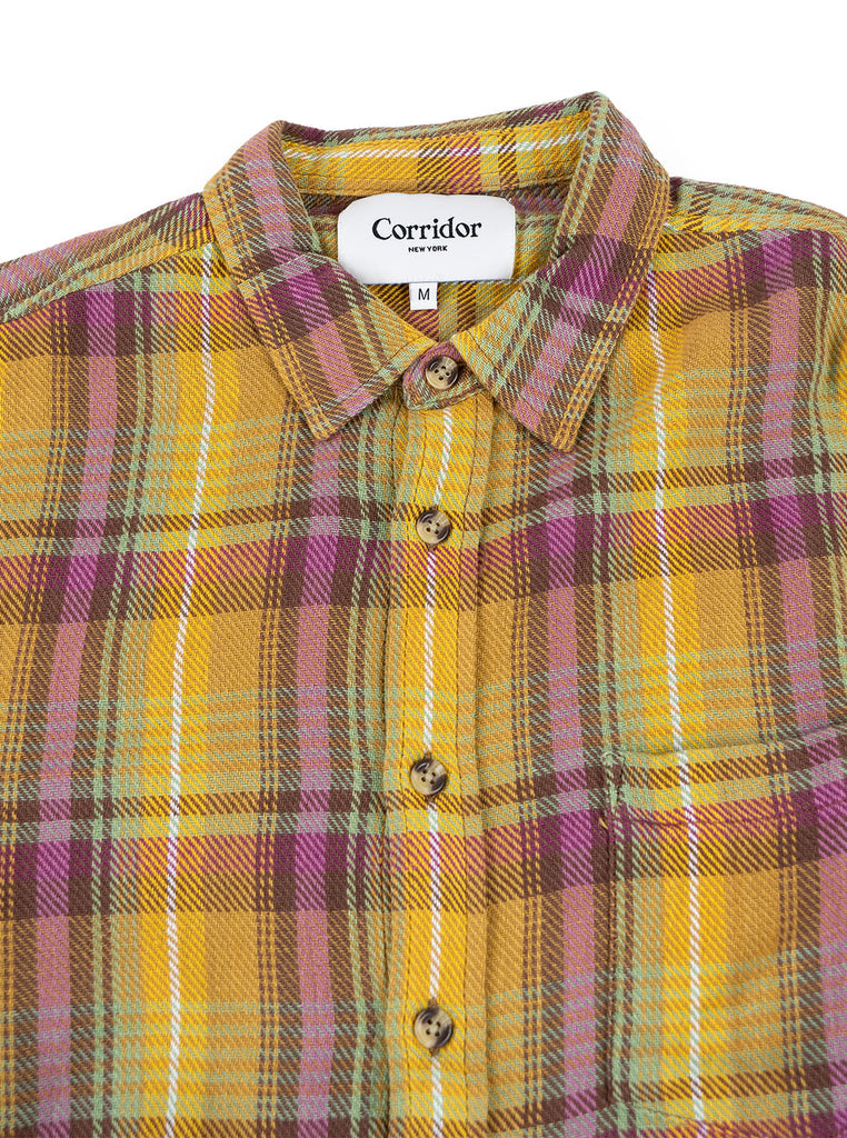 Corridor Vibrant Flannel Pink The Northern Fells Clothing Company Neck
