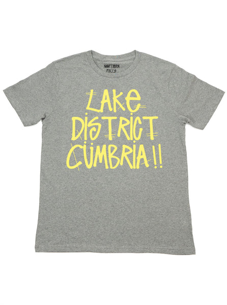 Northern Fells - Cumbria Tee - Grey Marl/ Yellow