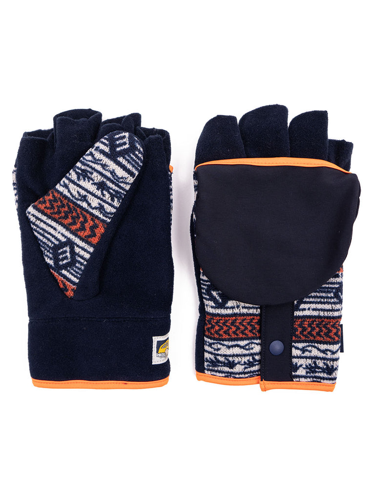 Elmer - Printed Fleece Gloves  - Navy/ Orange