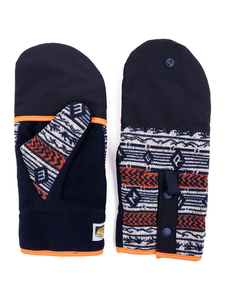 Elmer - Printed Fleece Gloves  - Navy/ Orange