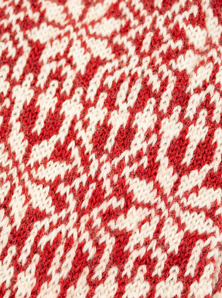 HIRSCH NATUR Nordic Sock Red White The Northern Fells Clothing Company Detail