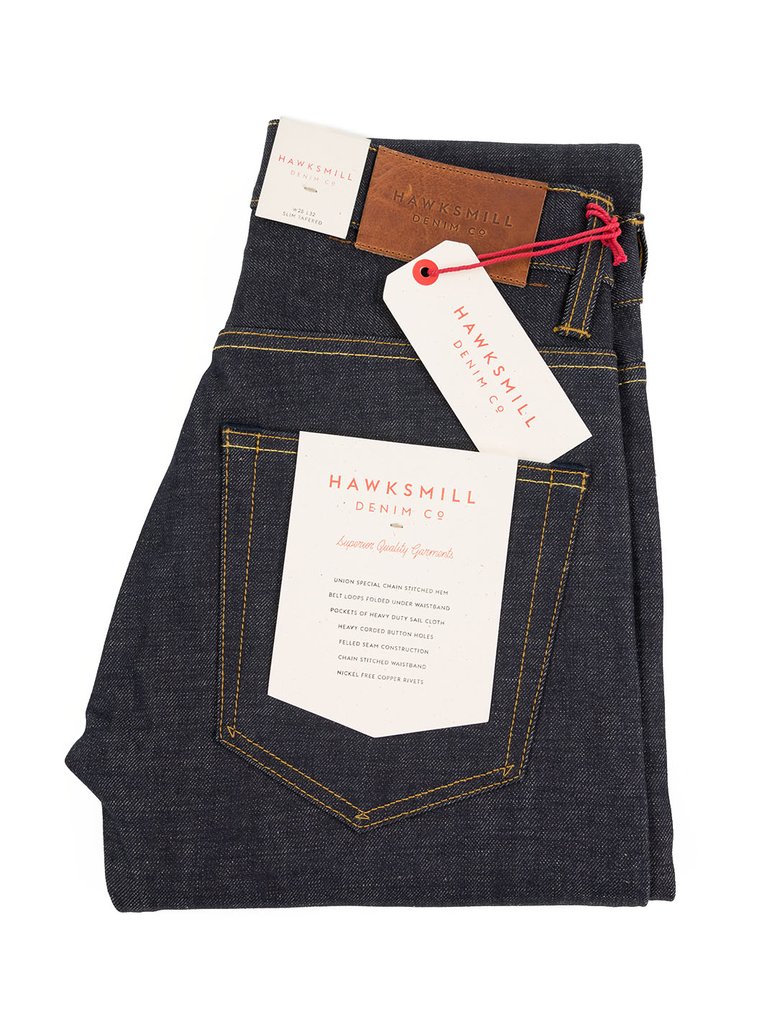 Hawksmill Denim Co - 14oz Organic Dark Wash Slim Tapered Jean - Indigo - Northern Fells