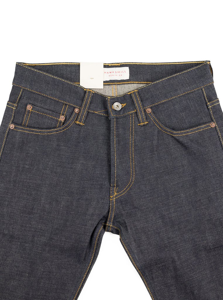 Hawksmill Denim Co - 14oz Organic Dark Wash Slim Tapered Jean - Indigo - Northern Fells