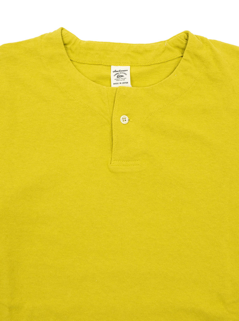 Jackman Henley LS Tee Canary The Northern Fells Clothing Company Neck