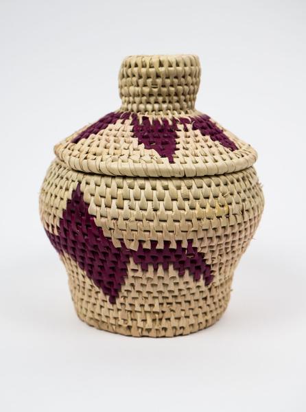 Kain & Wares - Handwoven Banana Palm Eagle Basket - Burgundy - Northern Fells