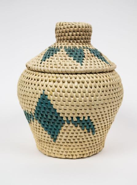 Kain & Wares - Handwoven Banana Palm Eagle Basket - Blue - Northern Fells