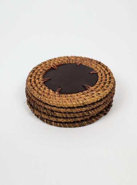 Kain & Wares - Handcrafted Wicker & Wood Coaster Set - Northern Fells