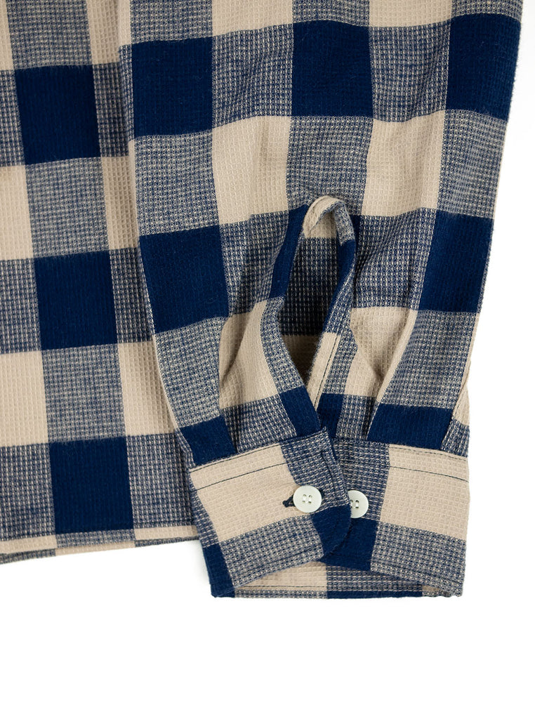Kidur Camp High Waffle Block Navy Check The Northern Fells Clothing Company Sleeve