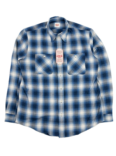 Kidur Workshirt Ombre Check Blue Made in France Workwear The Northern Fells Clothing Company Full