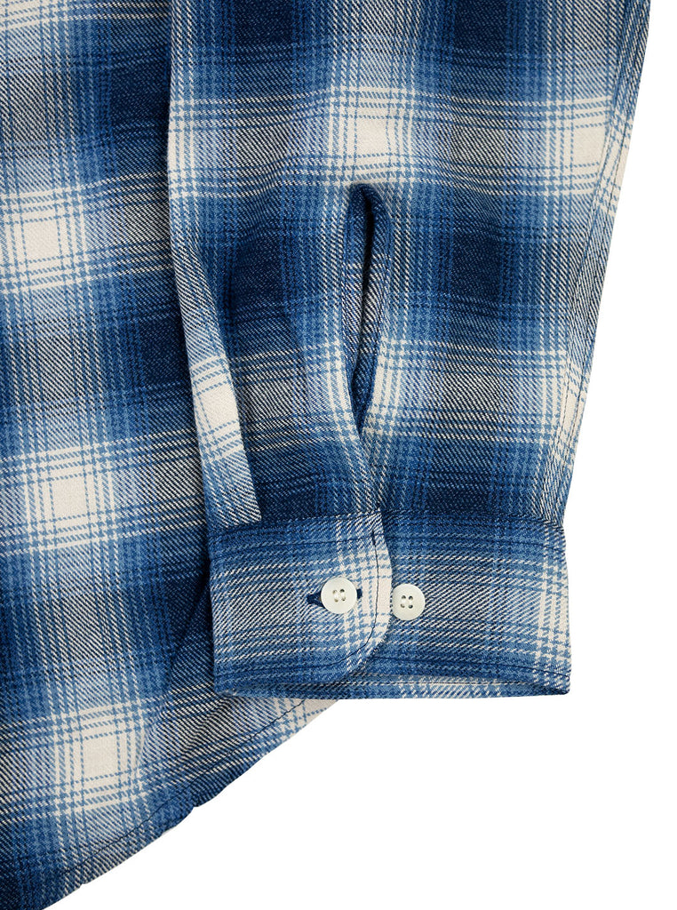 Kidur Workshirt Ombre Check Blue Made in France Workwear The Northern Fells Clothing Company Sleeve