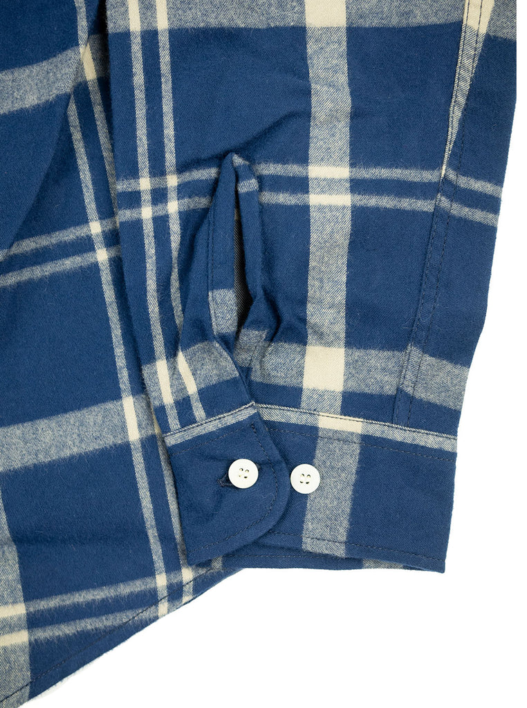 Kidur Workshirt Shirt Flannel Shaggy Big Check Navy Made in France Workwear The Northern Fells Clothing Company Sleeve