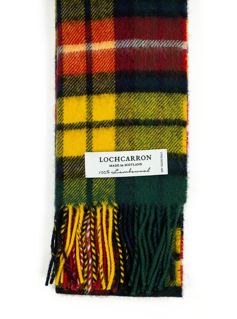 Lochcarron Lambswool Tartan Scarf Made in Scotland Buchanan Modern The Northern Fells Clothing Company Detail
