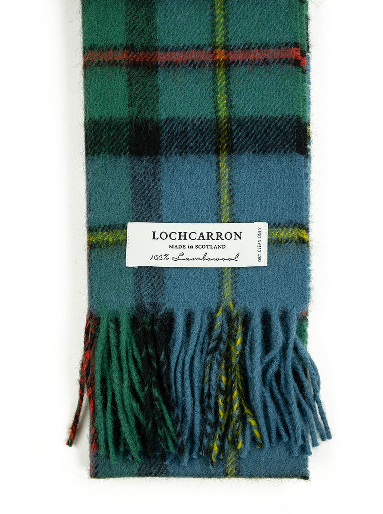 Lochcarron Lambswool Tartan Scarf Made in Scotland MacLeod Harris Ancient The Northern Fells Clothing Company Detail