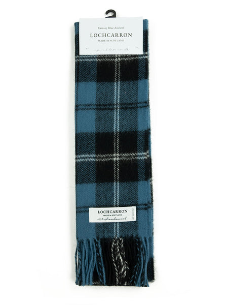 Lochcarron Lambswool Tartan Scarf Made in Scotland Ramsay Blue The Northern Fells Clothing Company Full