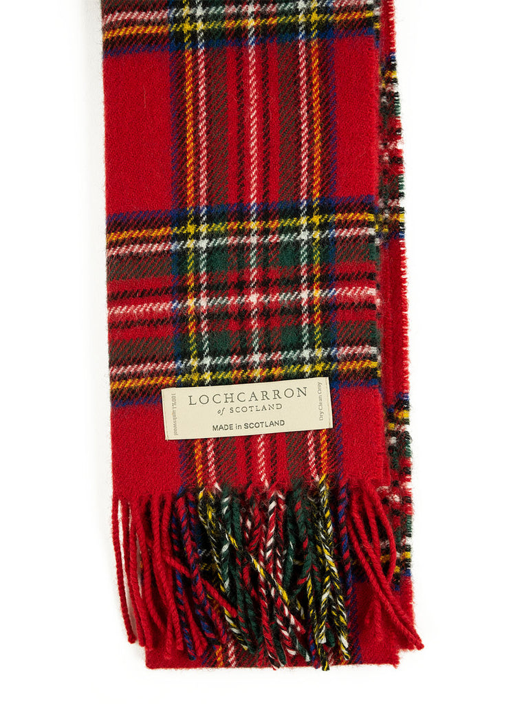 Lochcarron Lambswool Tartan Scarf Made in Scotland Stewart Royal Modern The Northern Fells Clothing Company Detail