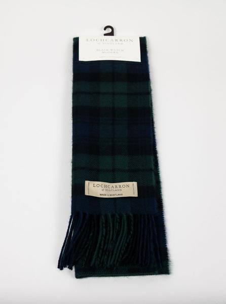 Lochcarron of Scotland - Black Watch Tartan Lambswool Scarf - Black, Green and Navy - Northern Fells