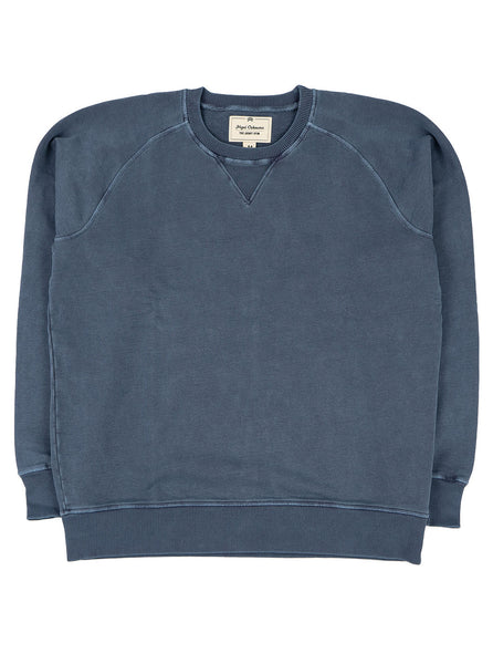 Nigel Cabourn J 54 Crew Sweat Washed Black Navy The Northern Fells Clothing Company Full