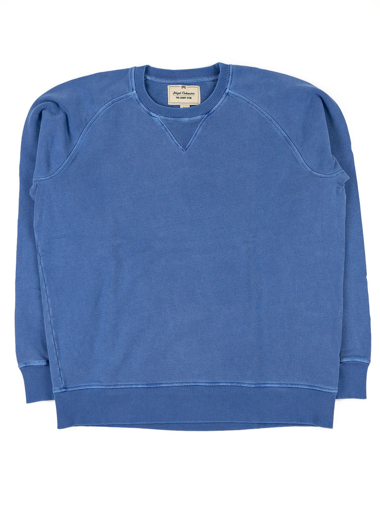Nigel Cabourn J 54 Crew Sweat Washed Blue The Northern Fells Clothing Company Full