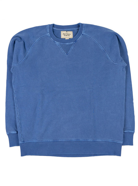 Nigel Cabourn J 54 Crew Sweat Washed Blue The Northern Fells Clothing Company Full