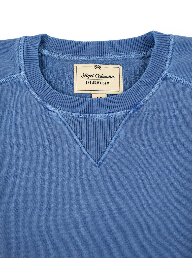 Nigel Cabourn J 54 Crew Sweat Washed Blue The Northern Fells Clothing Company Neck