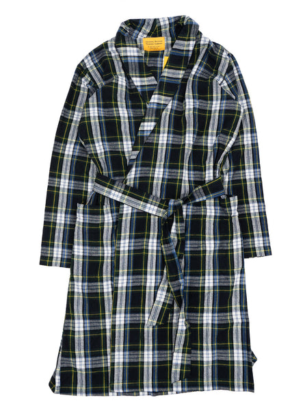 Original Madras Company - Belted Robe - Green Plaid