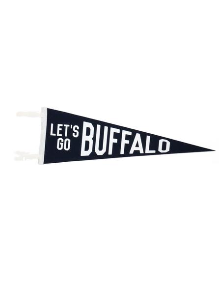 Oxford Pennant - Let's Go Buffalo Pennant - Felt Wool - Navy/ Ecru - Northern Fells