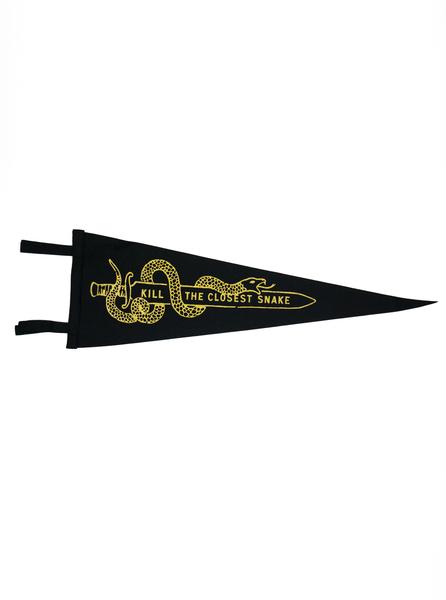 Oxford Pennant - Kill the Closest Snake - Felt Wool - Black/ Gold - Northern Fells