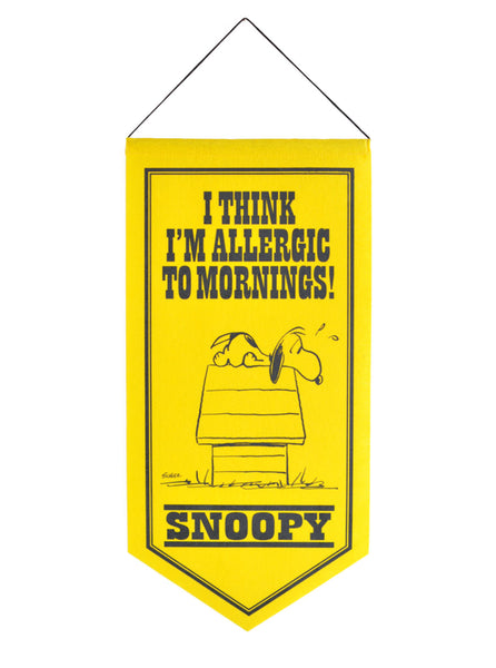 PEANUTS - Pennant - I Think I'm Allergic to Mornings