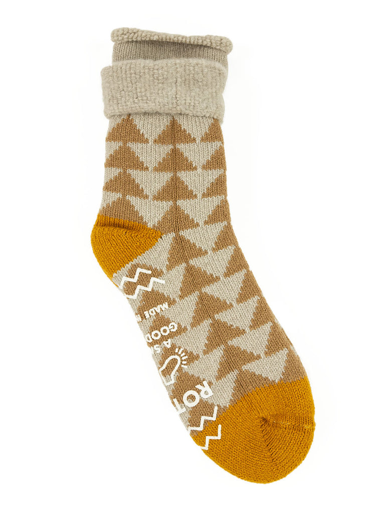 ROTOTO R1179 Comfy Room Sock Sankaku Tye Beige Gold The Northern Fells Clothing Company Full