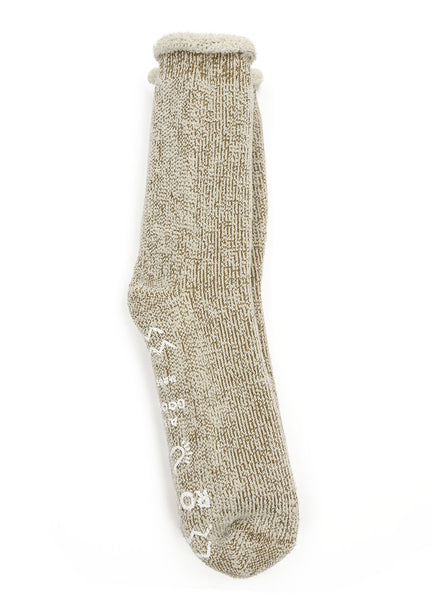 RoToTo - Extra Fine Merino Bulky Socks - Khaki/ White