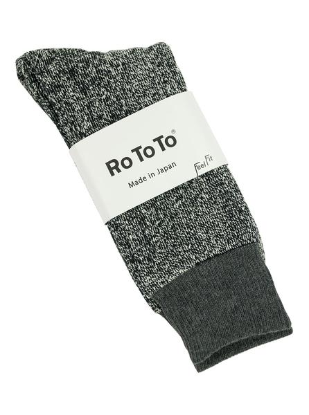 Rototo Double Faced Socks Silk Cotton Black Dk.Gray The Northern Fells Clothing Company Full