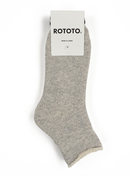RoToTo - Double Faced Ankle Socks - Grey
