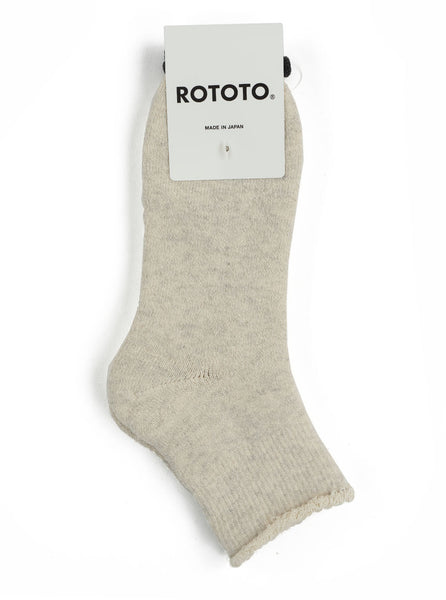 RoToTo - Double Faced Ankle Socks - Oatmeal