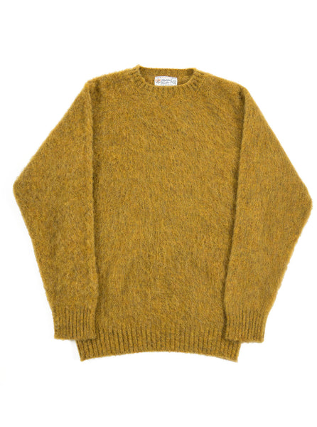 Shetland Woollen Co. - Shetland Crew Neck Knit - Yellow Ochre - Northern Fells