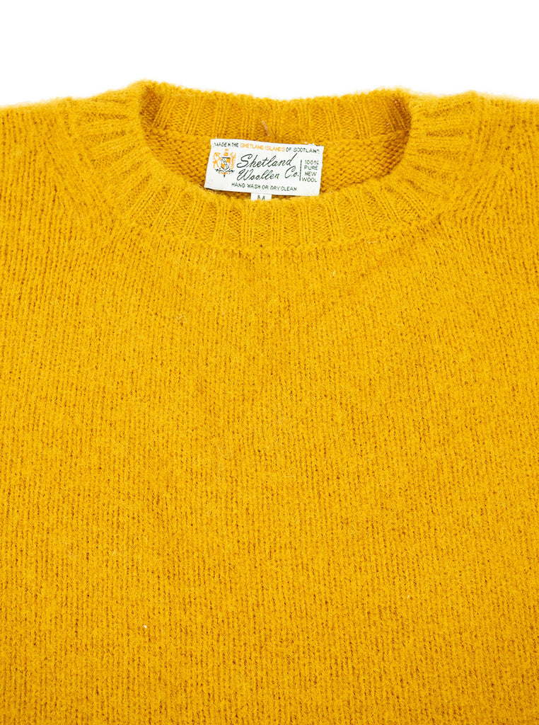 Shetland Woollen Company Shaggy Dog Mustard Made in Scotland The Northern Fells Clothing Company Neck