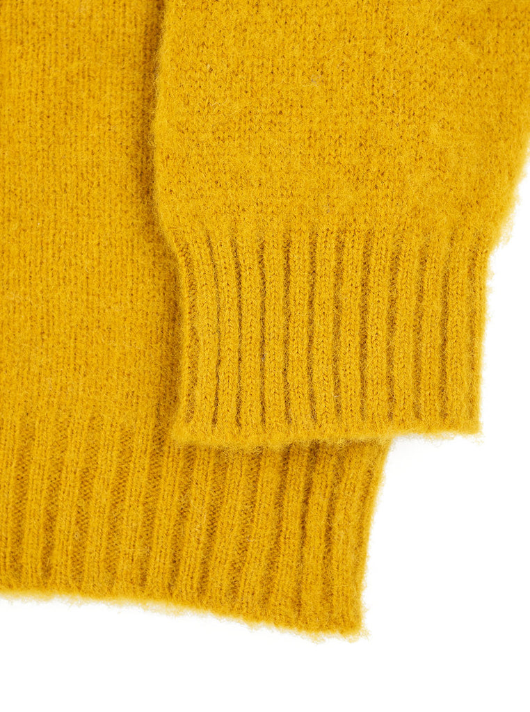 Shetland Woollen Company Shaggy Dog Mustard Made in Scotland The Northern Fells Clothing Company Sleeve