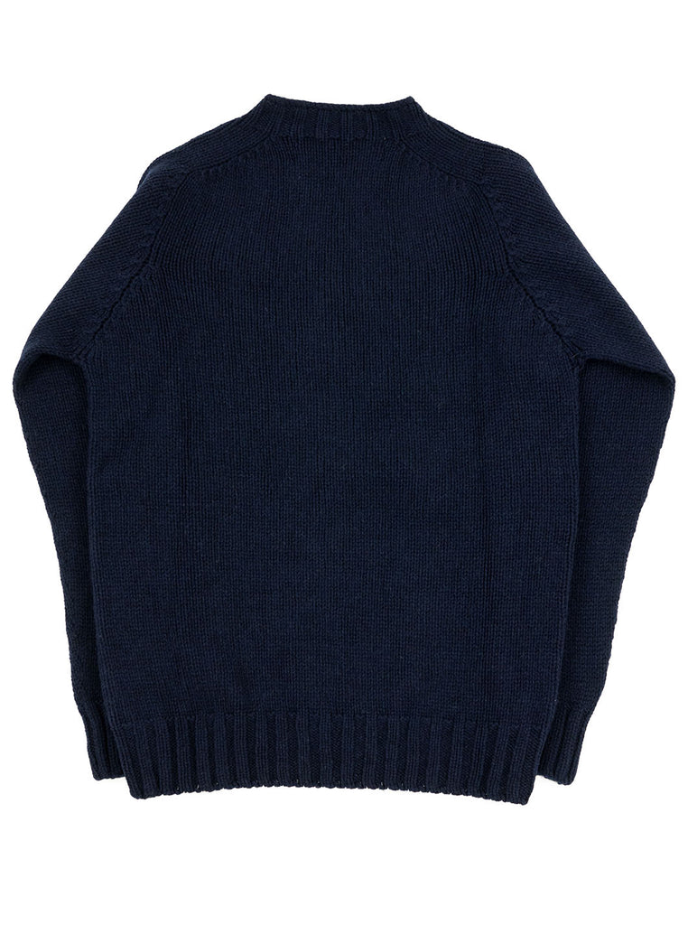 The Northern Fells Clothing Company Cable Knit Sweater Made in Scotland Navy Back
